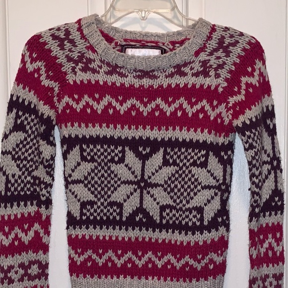Like New American Eagle Hand Woven Knit Sweater Snowflake Size XS - Picture 2 of 5